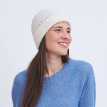 Bonnet laine à revers pour femme