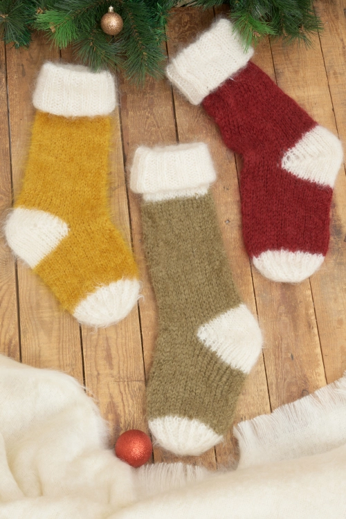 Chaussette geante noel decoration mohair CHN 2