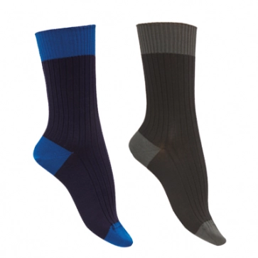 Chaussettes sans élastique fil d'écosse bio bicolores