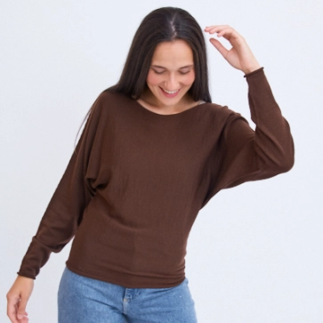 Pull en laine mérinos chauve-souris