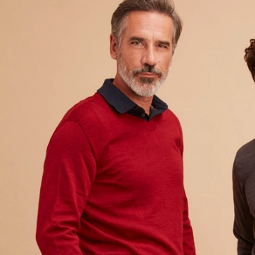 Pull en laine mérinos homme col V