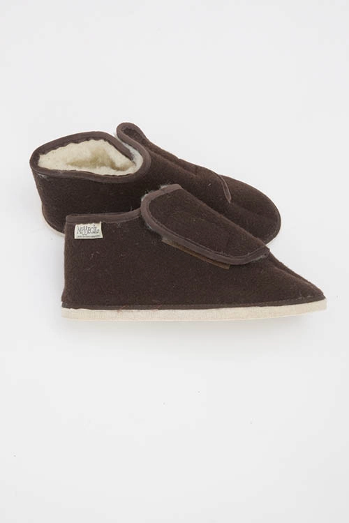 Charentaises mohair et laine grand confort tabac