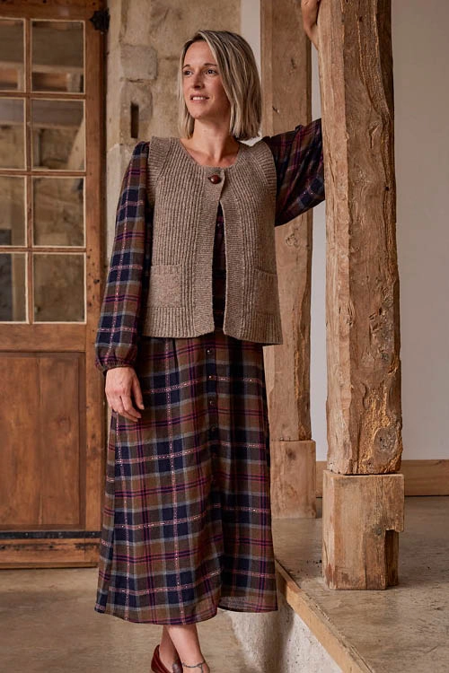 Gilet en laine mérinos d'Arles sans manches pour femme