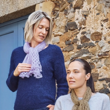 Tour de cou duvet de mohair et soie pour femme 