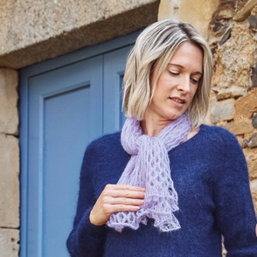 Tour de cou duvet de mohair et soie pour femme 