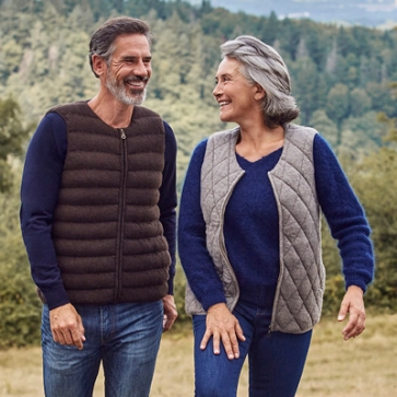 Doudoune sans manches en duvet de yack pour femme