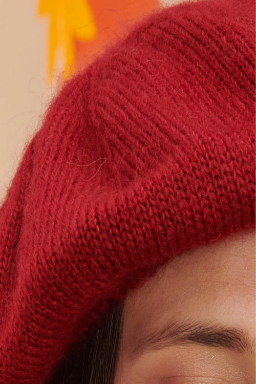 Beret mohair soie femme bj C