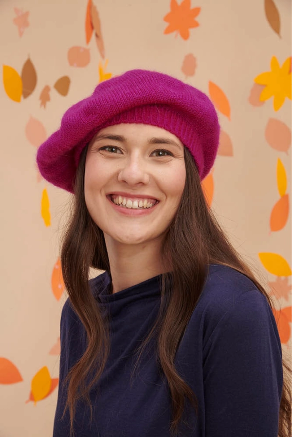 Béret en laine mohair et soie