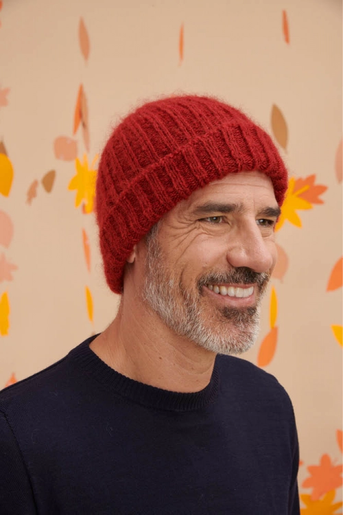 Bonnet laine mohair soie homme bo D