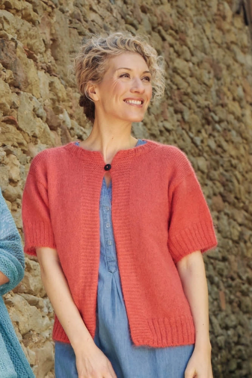 Gilet en laine mohair et soie