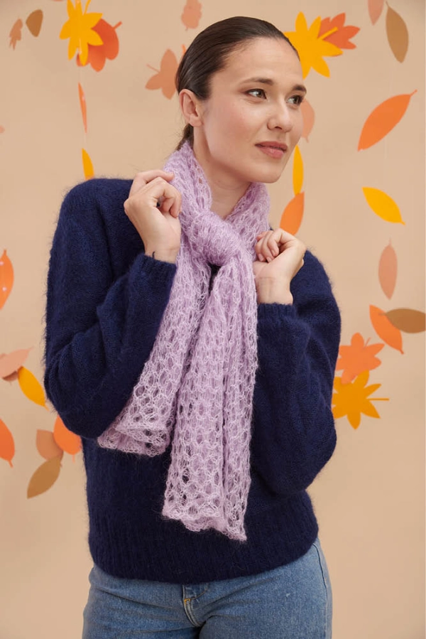 Carre foulard laine mohair et soie carre D