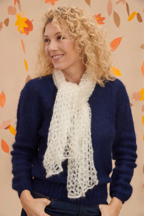 Carre foulard laine mohair et soie carre E