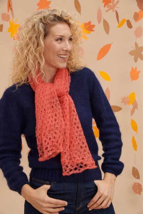 Tour de cou en laine mohair pour femme