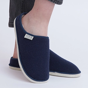 Charentaises mules en mohair et laine Silak