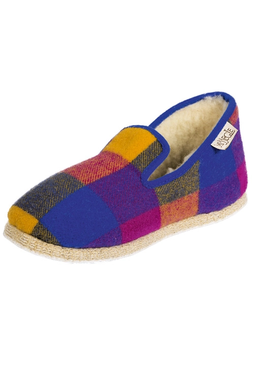 Charentaises mohair et laine écossais tonique