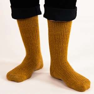 Chaussettes laine chameau et mohair 