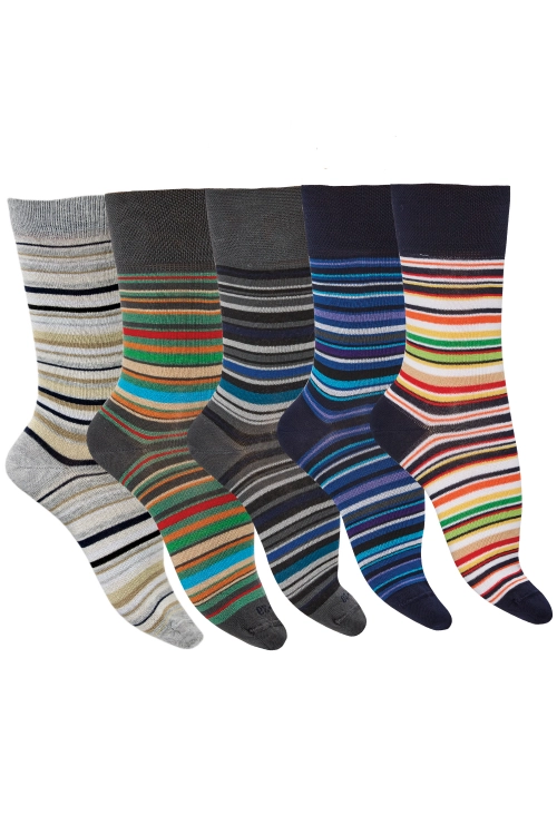 Chaussettes coton fil d'écosse bio à rayures 