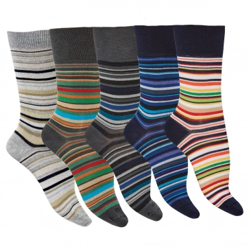 Chaussettes coton fil d'écosse bio à rayures 