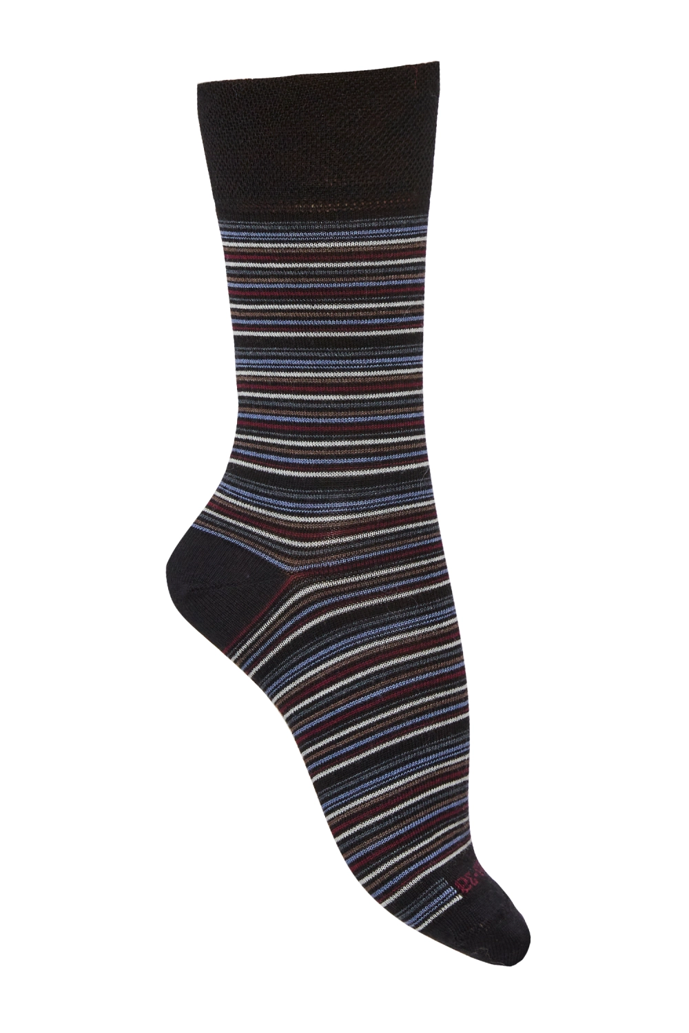 Chaussettes sans couture laine mérinos et soie à rayures multicolores