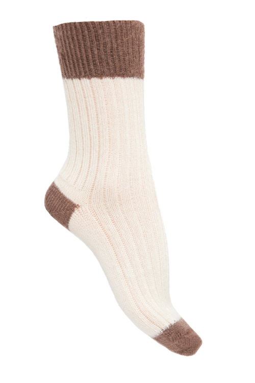 Chaussettes sans couture laine mohair bicolores