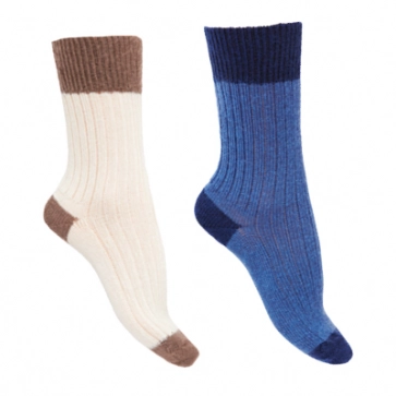 Chaussettes sans élastique laine mohair santé bicolores
