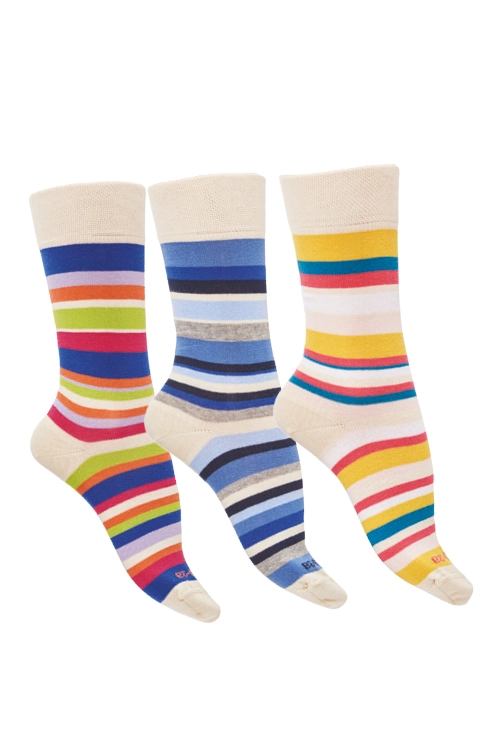 Chaussettes sans couture rayures multicolores pc pe24 1