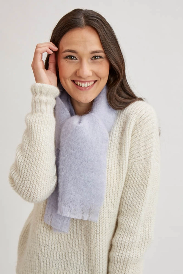 Écharpe laine mohair et soie femme unie