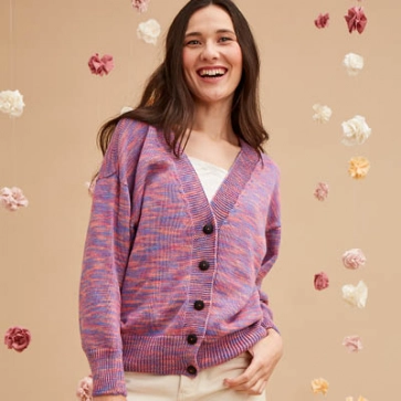 Gilet en coton bio imprimé pour femme 