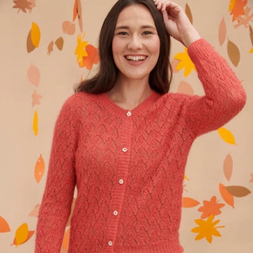 Gilet laine mohair ajouré femme