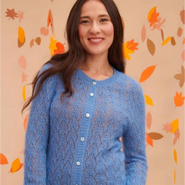 Gilet en laine mohair ajouré pour femme 