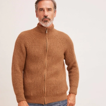 Gilet en laine chameau pour homme