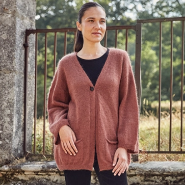 Gilet en laine long pour femme
