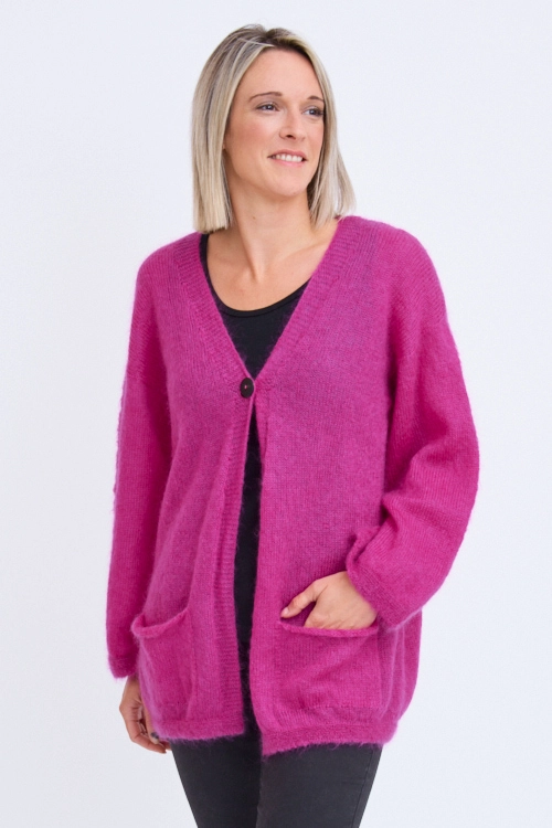 Gilet laine mohair long femme gbmn.2b