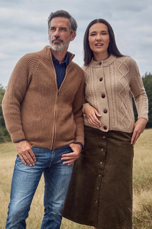 Gilet en laine à torsades pour femme 