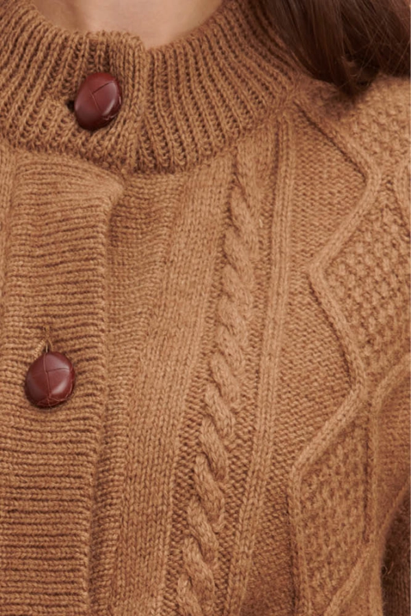 Gilet torsade chameau femme chag 3