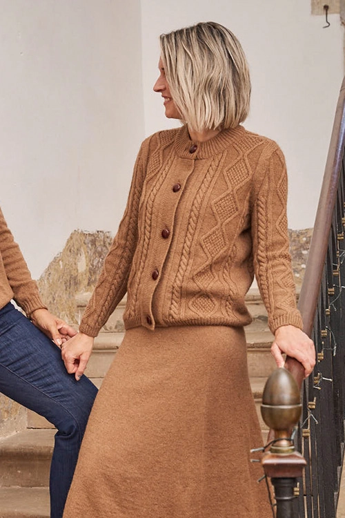 Gilet torsade chameau femme chag 5