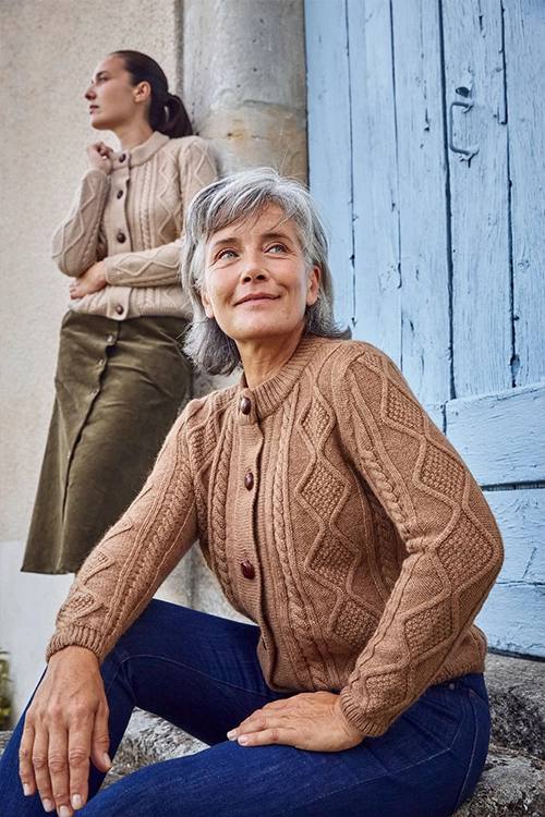 Gilet torsade chameau femme chag 6