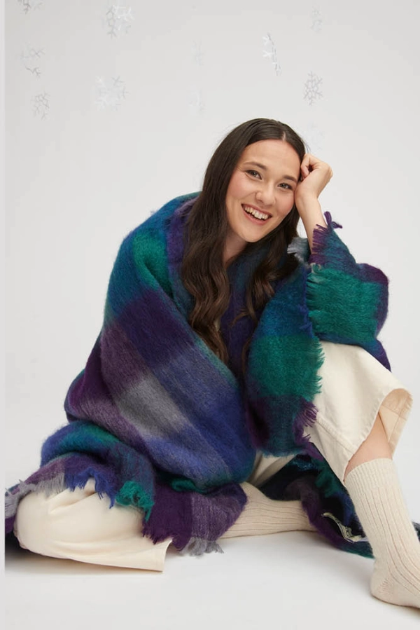 Grand plaid mohair ecossais pg noel B