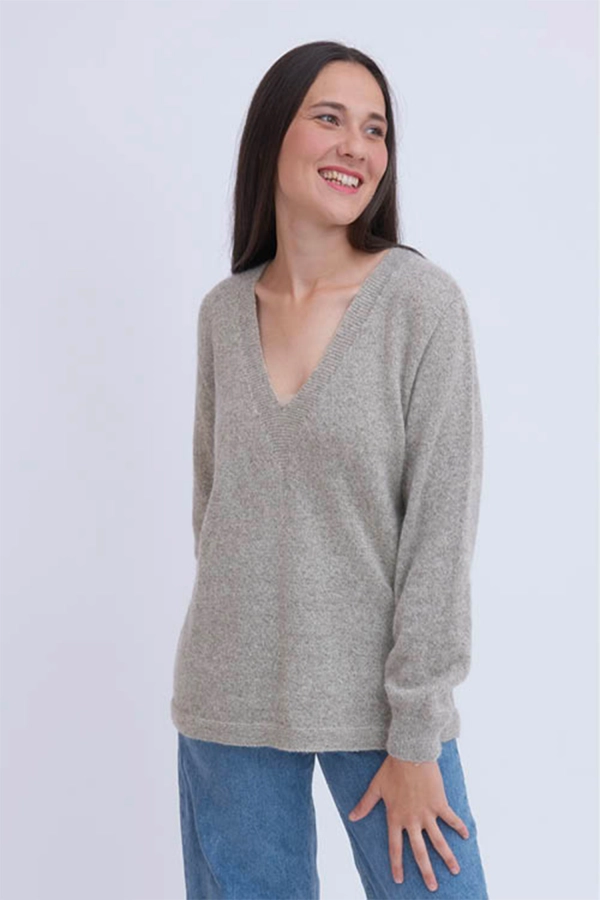 Grand pull laine col v yack ymgp bam 4