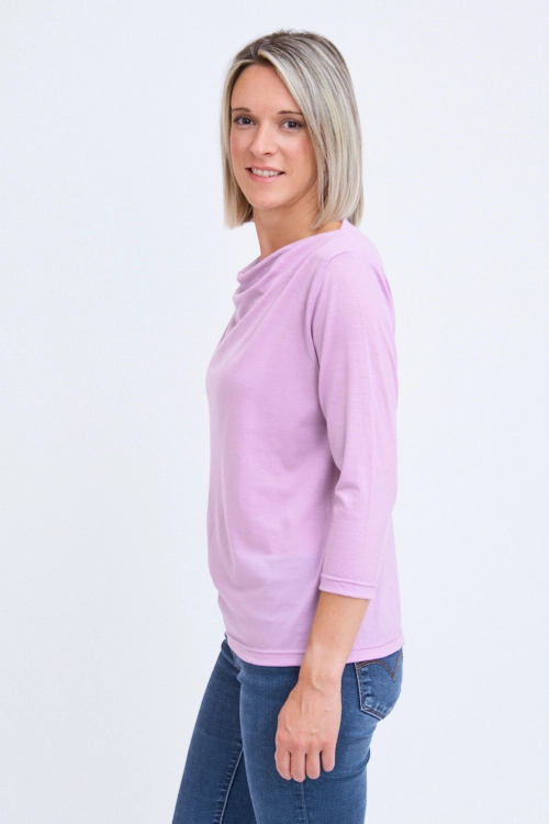 T-shirt en laine mérinos manches 3/4 pour femme