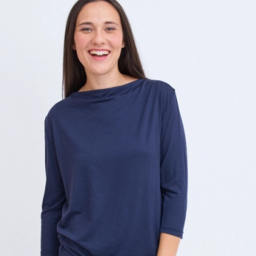  T-shirt en laine mérinos manches 3/4 pour femme