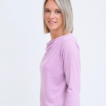 T-shirt en laine mérinos manches 3/4 pour femme