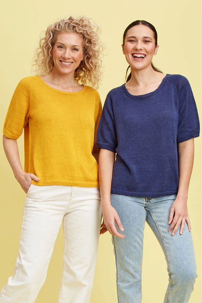 Pull manches courtes lin et coton bio/seacell pour femme 
