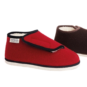 Charentaises mohair et laine grand confort rouge