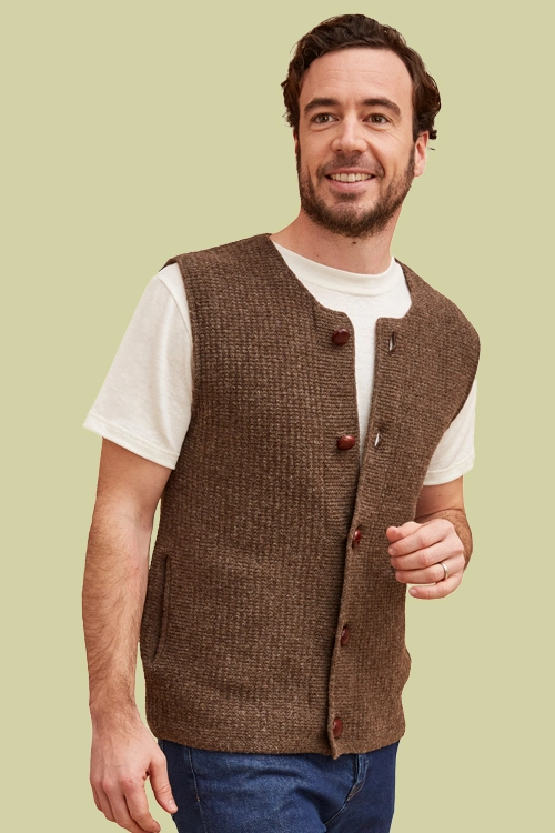 Gilet en laine mérinos d’Arles sans manches pour homme