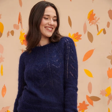 Pull en laine mohair ajouré femme 