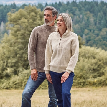 Pull en laine mérinos camionneur femme