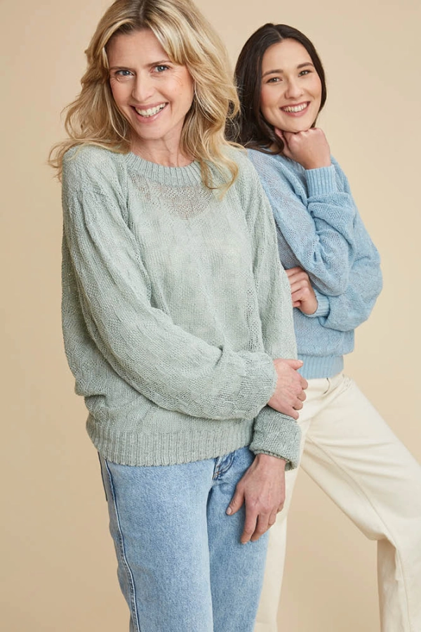 Pull ample manches longues en chanvre pour femme