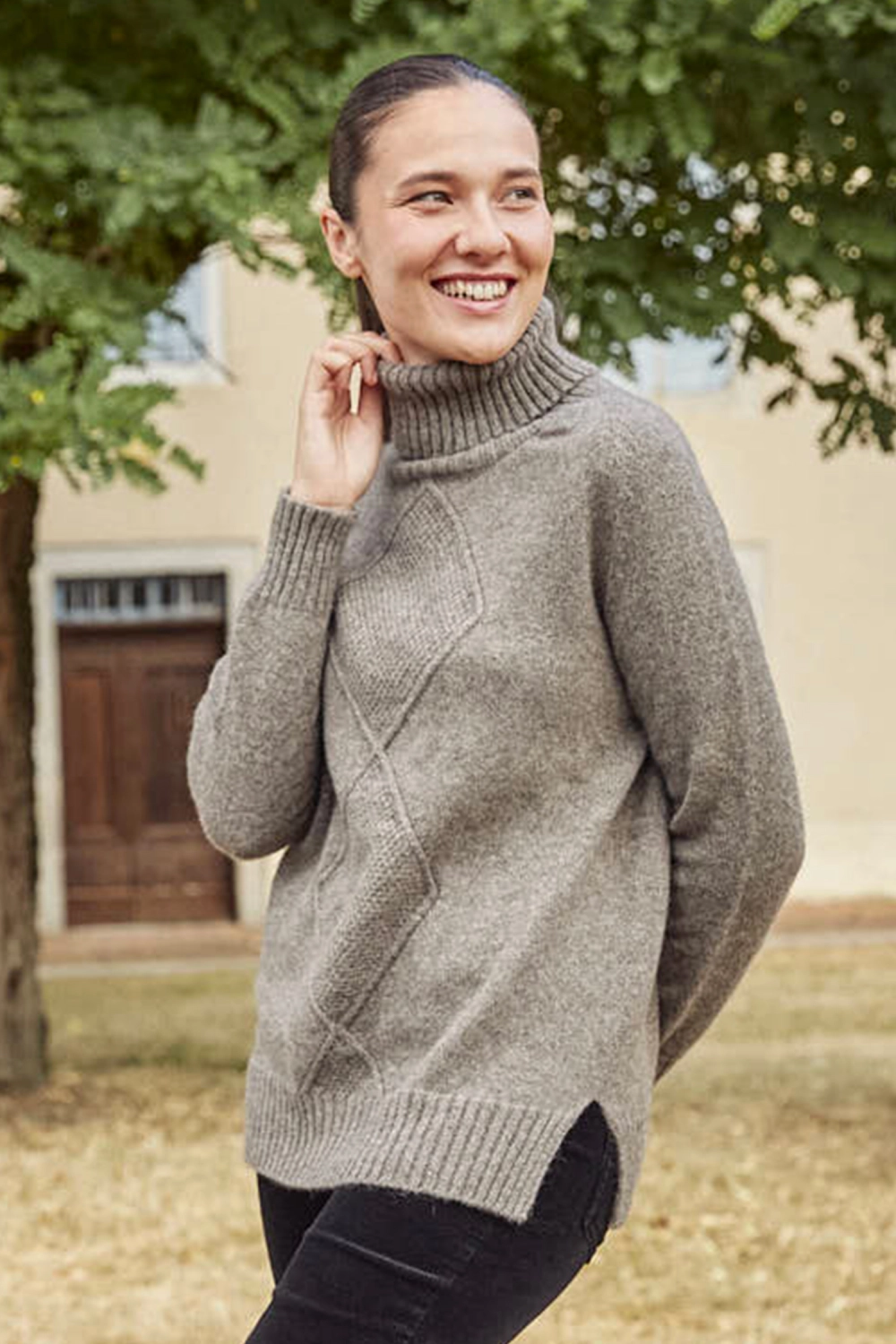 Pull col roule losange yack femme ypl bam 2