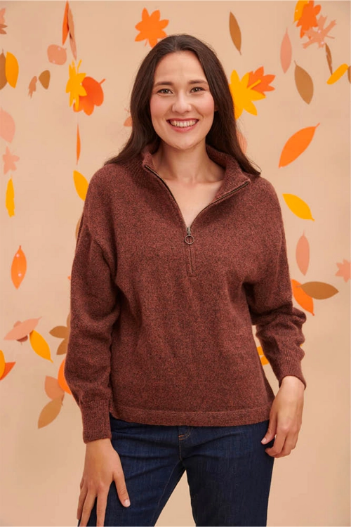 Pull col zippé en yack  